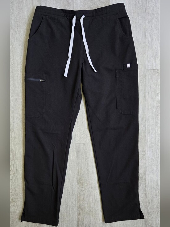 Figs Pants - Figs Technical Collection -  Unisex Black cargo scrub pants, size S